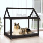 Hondenmand 101x70x90 cm massief grenenhout zwart - Image 3