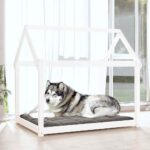 Hondenmand 111x80x100 cm massief grenenhout wit - Image 3