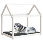 Hondenmand 111x80x100 cm massief grenenhout wit - Image 4