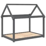 Hondenmand 111x80x100 cm massief grenenhout grijs - Image 2