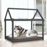 Hondenmand 111x80x100 cm massief grenenhout grijs - Image 3