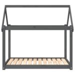 Hondenmand 111x80x100 cm massief grenenhout grijs - Image 5