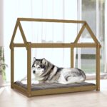 Hondenmand 111x80x100 cm massief grenenhout honingbruin - Afbeelding 3