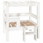 Hondenmand 55,5x53,5x60 cm massief grenenhout wit - Afbeelding 2