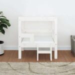 Hondenmand 55,5x53,5x60 cm massief grenenhout wit - Afbeelding 3