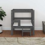 Hondenmand 55,5x53,5x60 cm massief grenenhout grijs - Image 3
