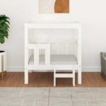 Hondenmand 65,5x50,5x70 cm massief grenenhout wit – Image 3