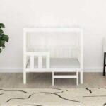 Hondenmand 95,5x73,5x90 cm massief grenenhout wit - Afbeelding 3