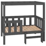 Hondenmand 95,5x73,5x90 cm massief grenenhout grijs – Image 2