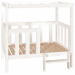 Hondenmand 105,5x83,5x100 cm massief grenenhout wit – Image 2