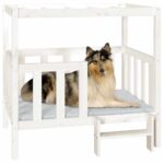 Hondenmand 105,5x83,5x100 cm massief grenenhout wit – Image 4