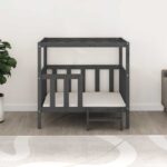 Hondenmand 105,5 x 83,5 x 100 cm massief grenenhout grijs - Image 3