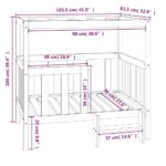 Hondenmand 105,5 x 83,5 x 100 cm massief grenenhout grijs - Image 8