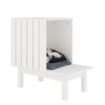 Kattenhuis 60x36x60 cm massief grenenhout wit – Image 6