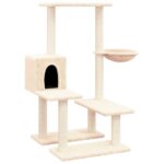 Kattenmeubel met sisal krabpalen 94,5 cm crèmekleurig – Image 2