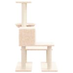 Kattenmeubel met sisal krabpalen 94,5 cm crèmekleurig – Image 4