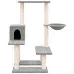 Kattenmeubel met sisal krabpalen 94,5 cm lichtgrijs - Afbeelding 3