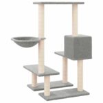 Kattenmeubel met sisal krabpalen 94,5 cm lichtgrijs - Afbeelding 5
