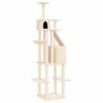 Kattenmeubel met sisal krabpalen 201 cm crèmekleurig - Image 2