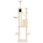 Kattenmeubel met sisal krabpalen 201 cm crèmekleurig - Image 4