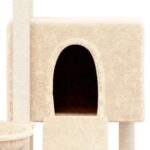 Kattenmeubel met sisal krabpalen 96 cm crèmekleurig - Afbeelding 6