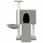 Kattenmeubel met sisal krabpalen 96 cm lichtgrijs – Image 3
