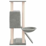 Kattenmeubel met sisal krabpalen 96 cm lichtgrijs – Image 4