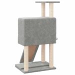 Kattenmeubel met sisal krabpalen 96 cm lichtgrijs – Image 5