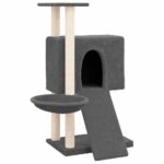 Kattenmeubel met sisal krabpalen 96 cm donkergrijs - Afbeelding 2