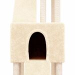 Kattenmeubel met sisal krabpalen 190 cm crèmekleurig - Afbeelding 6