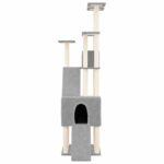 Kattenmeubel met sisal krabpalen 190 cm lichtgrijs – Image 3
