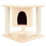 Kattenmeubel met sisal krabpalen 37 cm crèmekleurig – Image 3