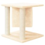 Kattenmeubel met sisal krabpalen 37 cm crèmekleurig – Image 4