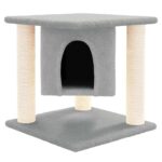 Kattenmeubel met sisal krabpalen 37 cm lichtgrijs - Afbeelding 3