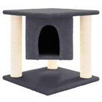 Kattenmeubel met sisal krabpalen 37 cm donkergrijs – Image 3