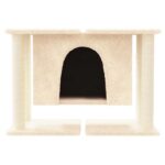 Kattenmeubel met sisal krabpalen 50 cm crèmekleurig – Image 3