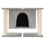 Kattenmeubel met sisal krabpalen 50 cm lichtgrijs - Image 3