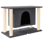 Kattenmeubel met sisal krabpalen 50 cm donkergrijs - Image 2