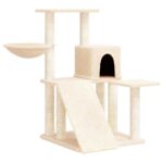 Kattenmeubel met sisal krabpalen 82 cm crèmekleurig - Afbeelding 2