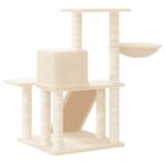 Kattenmeubel met sisal krabpalen 82 cm crèmekleurig - Afbeelding 5