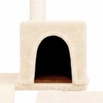 Kattenmeubel met sisal krabpalen 82 cm crèmekleurig - Afbeelding 6