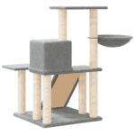 Kattenmeubel met sisal krabpalen 82 cm lichtgrijs - Afbeelding 5