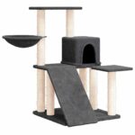 Kattenmeubel met sisal krabpalen 82 cm donkergrijs - Afbeelding 2