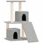 Kattenmeubel met sisal krabpalen 82 cm lichtgrijs - Afbeelding 2