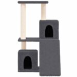 Kattenmeubel met sisal krabpalen 82 cm donkergrijs - Afbeelding 3