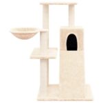 Kattenmeubel met sisal krabpalen 82 cm crèmekleurig - Afbeelding 3