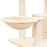 Kattenmeubel met sisal krabpalen 82 cm crèmekleurig - Afbeelding 6