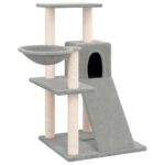 Kattenmeubel met sisal krabpalen 82 cm lichtgrijs - Afbeelding 2