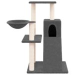 Kattenmeubel met sisal krabpalen 82 cm donkergrijs – Image 3