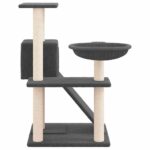 Kattenmeubel met sisal krabpalen 82 cm donkergrijs – Image 4
